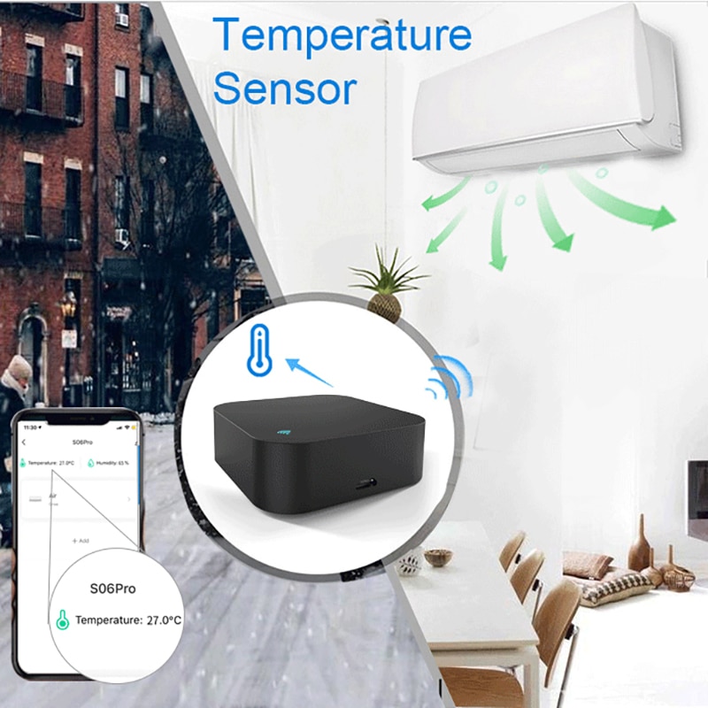 Tuya Smart Life WiFi IR remote control with Temperature and Humidity Sensor Voice Control with Alexa and Google home