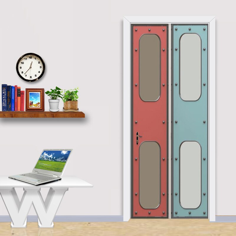 Modern Door Sticker Children's Bedroom Study Room Vinyl Door 3D Murals Self-Adhesive Waterproof 3D Wall Sticker Poster