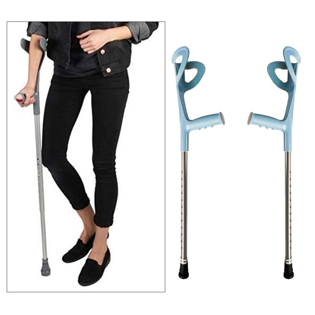 Muleta ajustable para antebrazo, codo, axilas, bastones para caminar, soporte para piernas con agarre cómodo después de una herida o cirugía, ancianos, 2 uds.