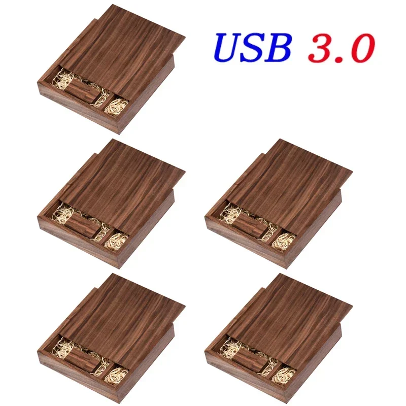 USB 3.0 Maple Photo Album with Box 5 Lot Free Custom LOGO USB Flash Drives 64GB Pen Drive 16GB Photography Stick（170*170*35 Mm）: black / 512M
