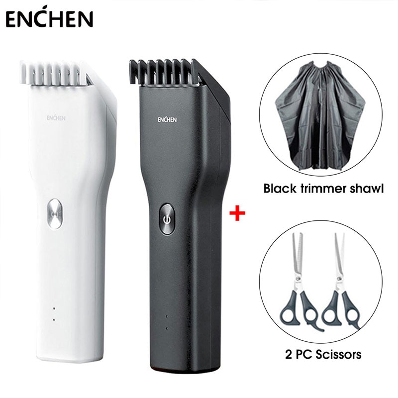 Enchen ブースト usb 電気バリカン 2 速度セラミックカッター高速充電ヘアトリマー子供バリカン布はさみ