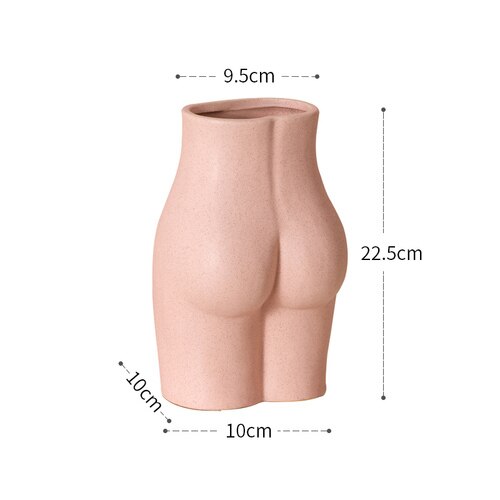 Mini urtepotte desktop dekoration pink kropsform kunst bryst numse keramik lille vase moderne stue boligindretning: C