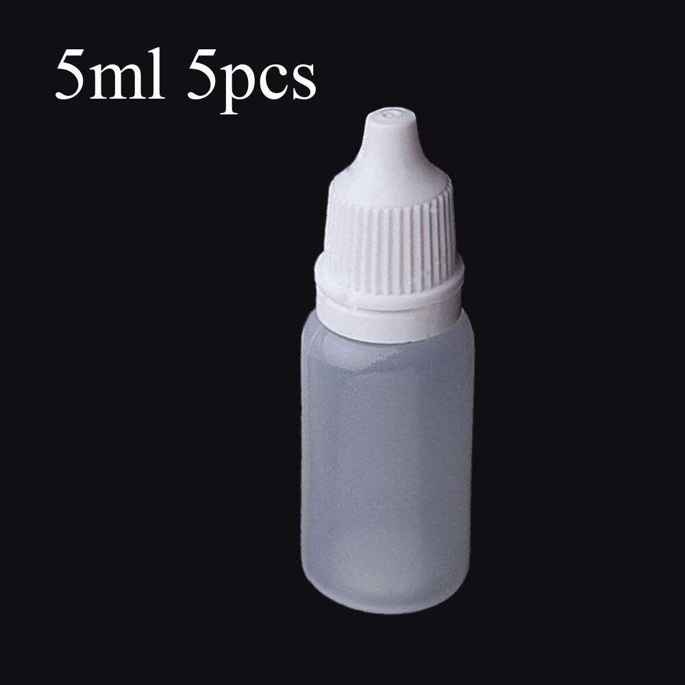 5/10/15/20/50/100ml Empty Plastic Squeeze Bottle Eye Dropper Liquid Sample Bottle Craft Tool DIY Glue Applicator Paper Quilling: 5ml-5pcs