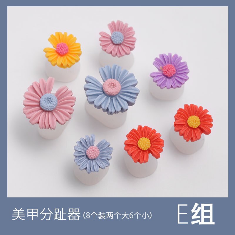 8 pçs arte do prego silicone toe separador flor coração pérola diamante silicone pé dedos separadores sílica gel dedo do pé espalhador: E