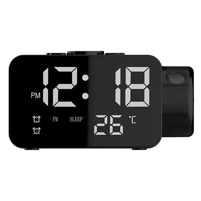 Digital Alarm Clock for Bedroom, Projector Clock,USB Charger, Adjustable Ringer,12/24H,Loud Dual Alarms