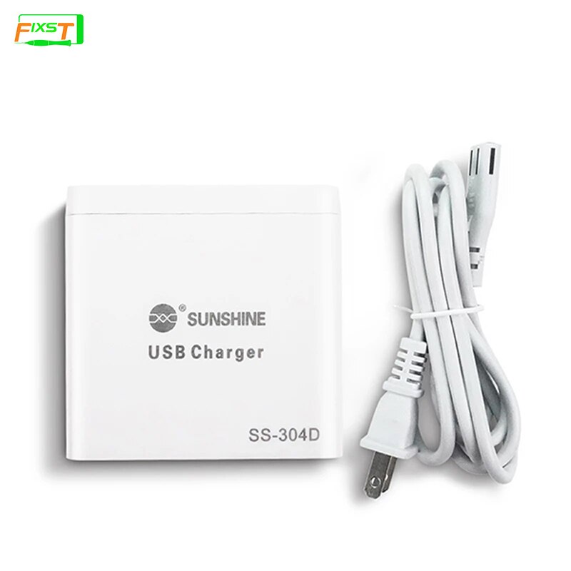 SUNSHINE SS-304D Mini 6 Port USB Smart Charger Support Wireless Charging with LCD Display For Mobile Phone Charging Repair Tools