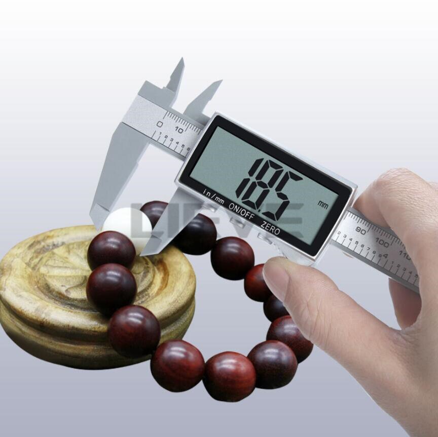 electronic digital display vernier caliper Inch/Metric Conversion 6Inch 0-150mm HD full-screen caliper measurement tool: 3 button sliver