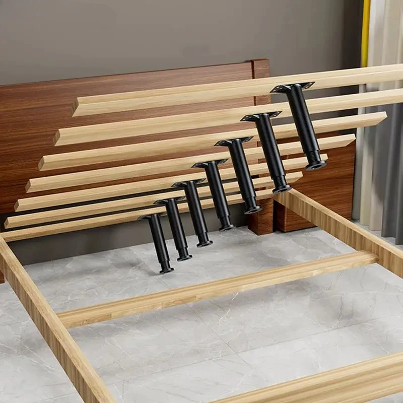 Soporte de viga de cama ajustable telescópico, pie de plástico reforzado, pata de muebles, pata de sofá, cama, soporte de carga inferior 1X