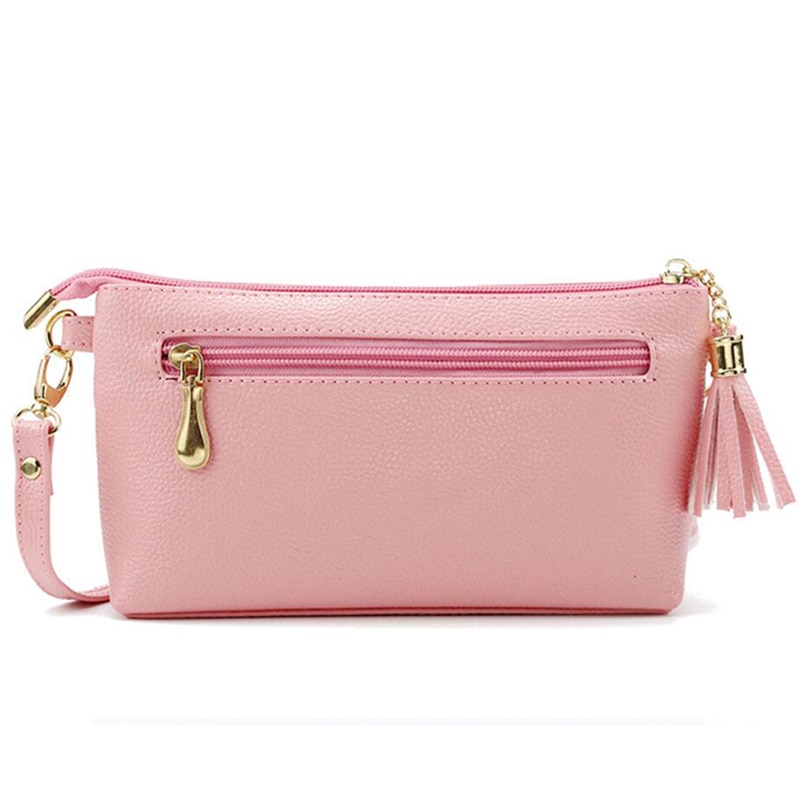 Femmes sac de messager sac à bandoulière en cuir synthétique polyuréthane gland rabat sacs dames Mini sac à main petite fermeture éclair enveloppe sac