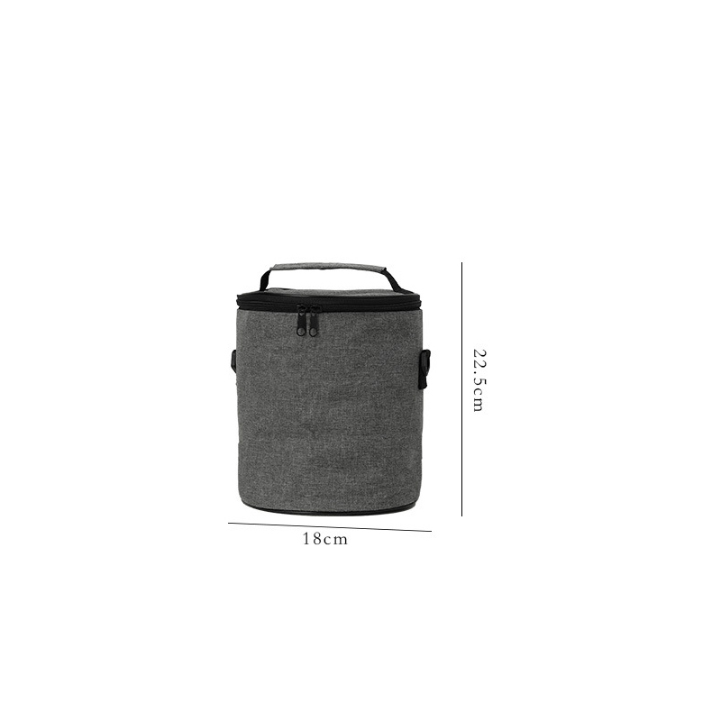 2022 Mode Ronde Oxford Draagbare Geïsoleerde Lunch Tas Thermische Voedsel Picknick Lunch Tas Vrouwen Mannen Kids Cooler Lunchbox tassen: Grey 2