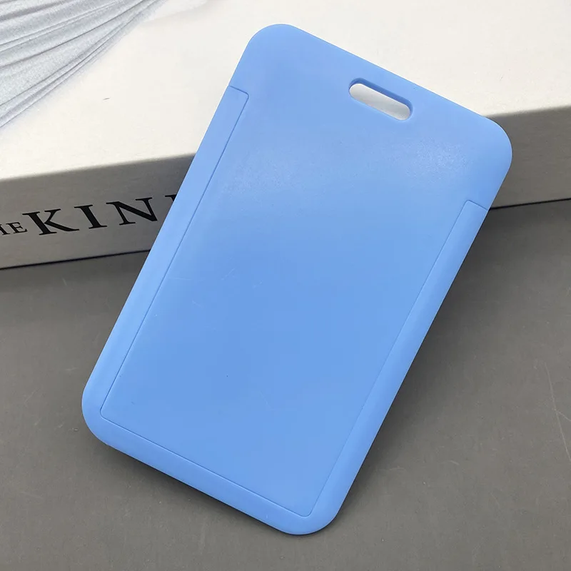 Gorący bubel kobiety mężczyźni etui na dowód osobisty portfel moda Student Bus ID Business Slide Card osłona z uchwytem etui na torebkę: Light Blue