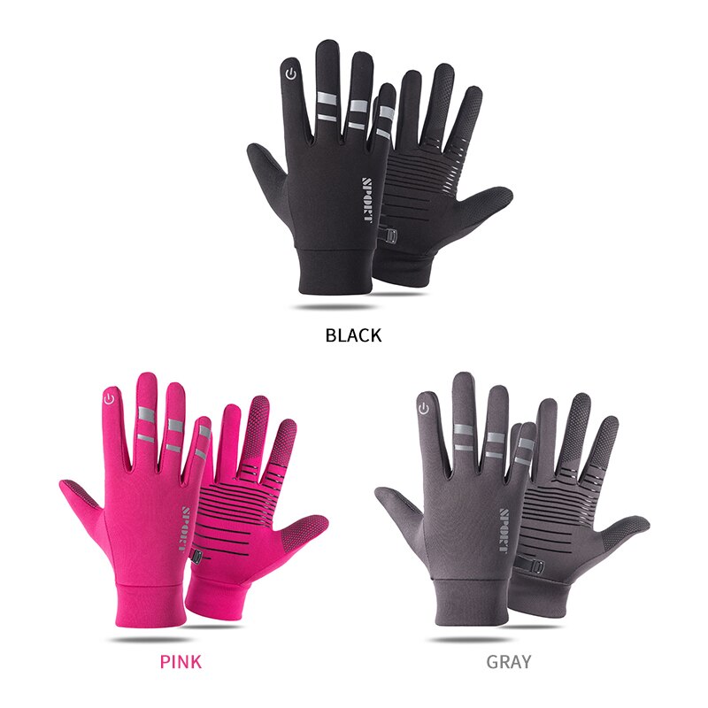 Guantes abrigados de invierno Unisex a prueba de viento con pantalla táctil para correr y senderismo