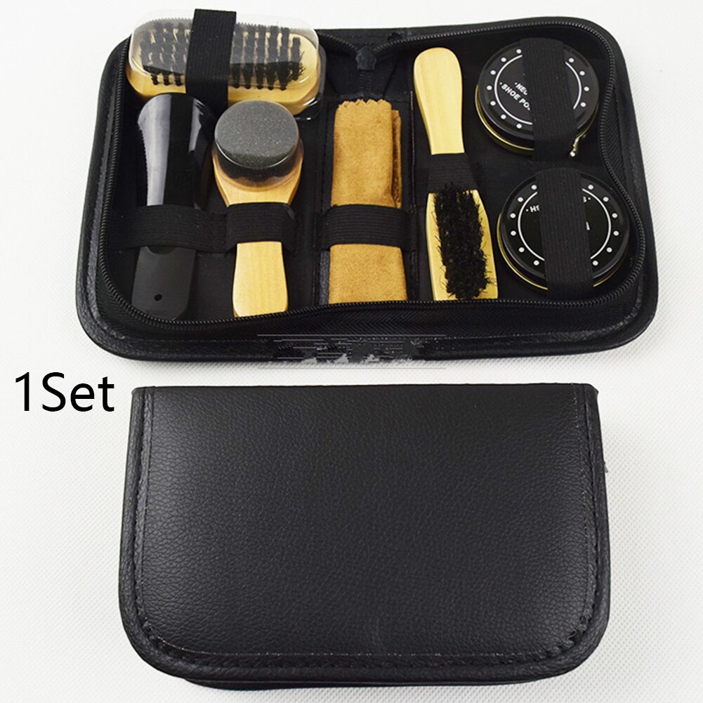 Vaderdag Laarzen Spons Schoensmeer Kit Met Case Schoonmaken Tool Sneakers Doek Kwasten Reizen Care Portable Verjaardag