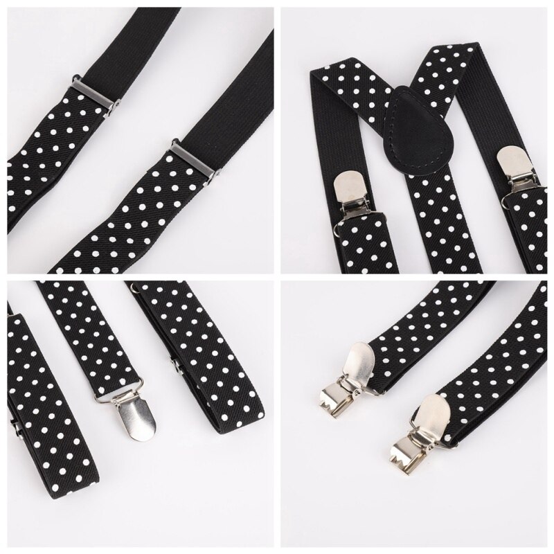 3 piezas Casual niños \'s Polka Dot banda elástica y estudiantes pajarita y corbata Kit accesorios ropa para chico