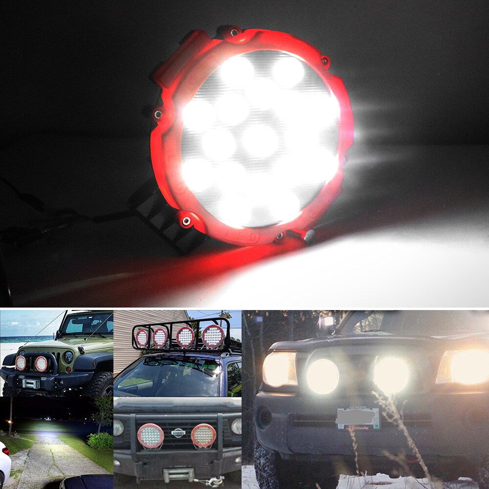Kohdevaloautomallinen 7 tuuman pyöreä led-valopalkki kuorma-auton traktoriin 4 x 4 off road 51w led työvaloajovalo