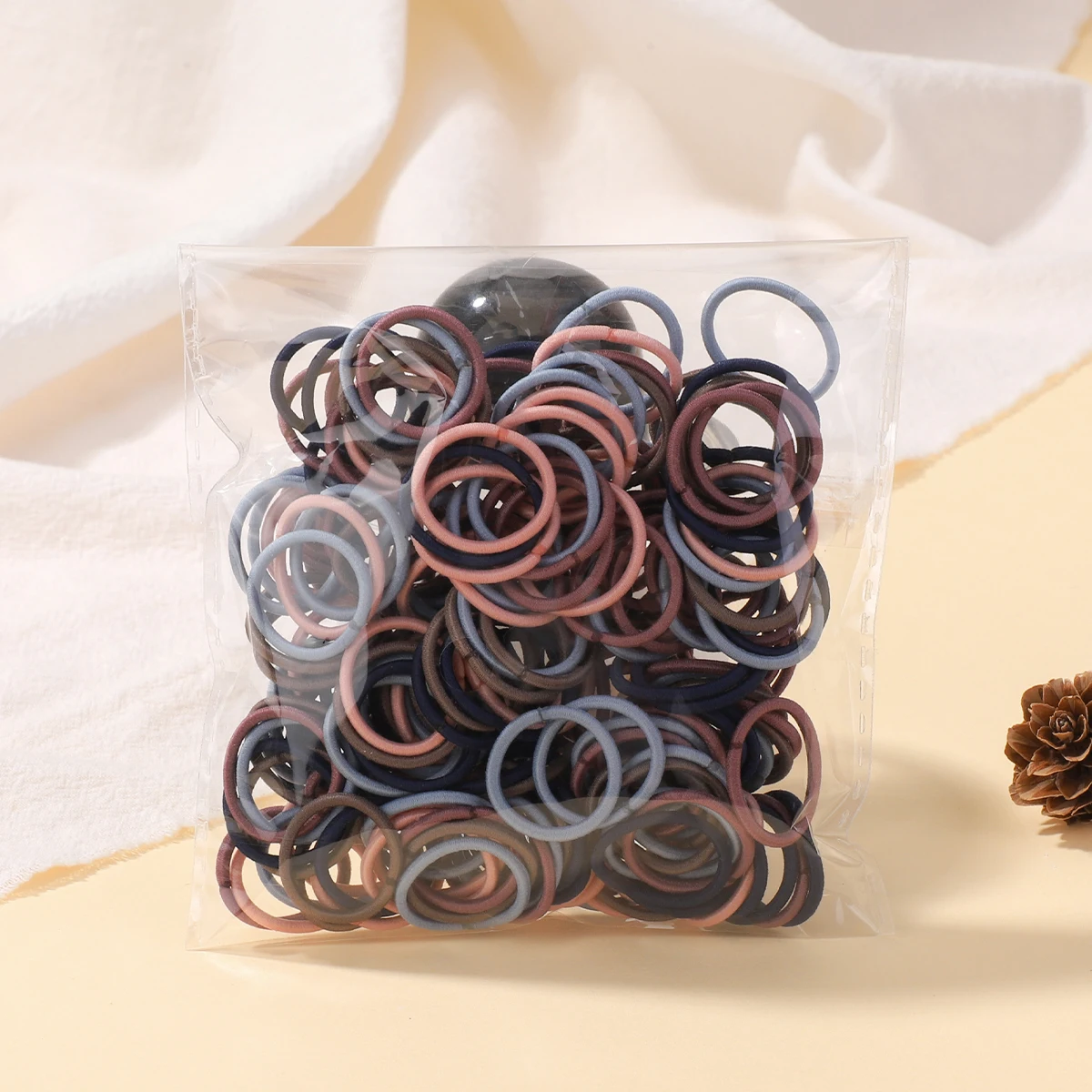 100/200Pcs Women Girls Colorful Nylon Elastic Hair Bands Ponytail Hold Small Hair Tie Rubber Bands Scrunchie Hair Accessories: XS / army green