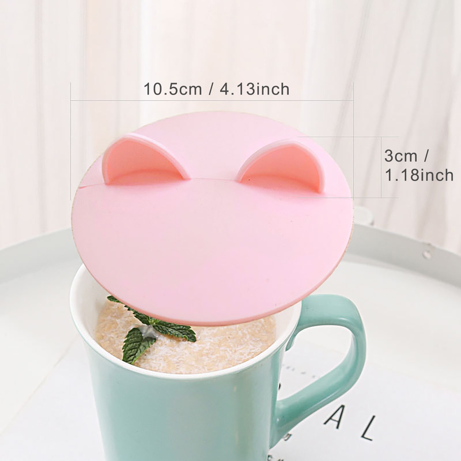 Creatieve Cup Cover Cartoon Kat Oor Stijl Silicone Lekvrij Koffie Mok Luchtdicht Cup Cover Seals Voor Glas Mokken Cup
