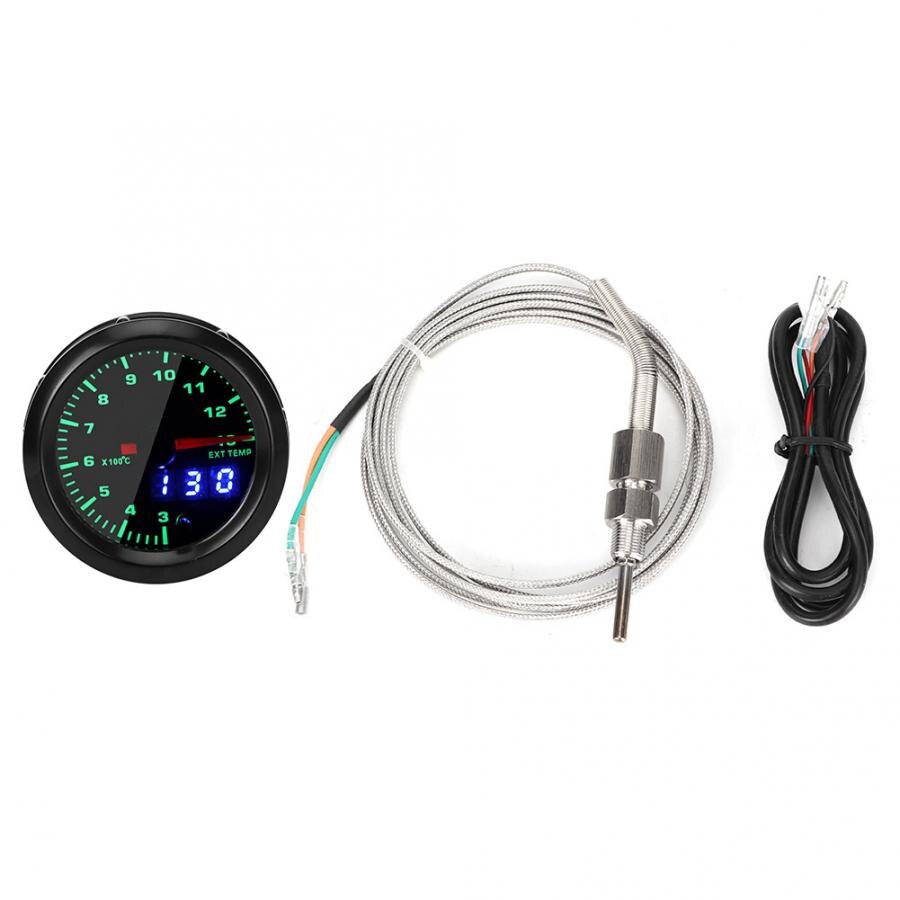 2in Universal Exhaust Temperature Gauge Meter Pointer Digital LED Display Suitable For All 12V Car Models Car Accessories