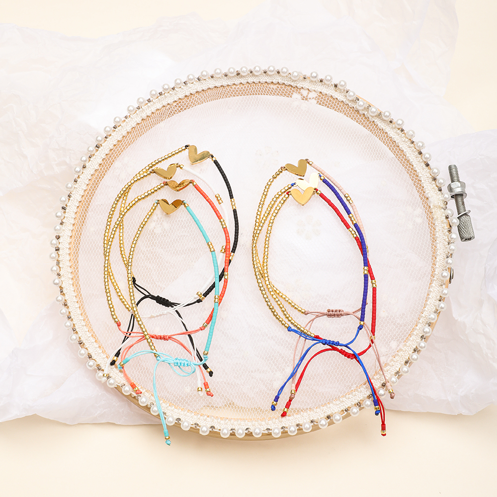 ZMZY, nueva pulsera clásica de corazón para mujer, cuentas simples de semillas Miyuki, pulseras de cuerda coloridas para mujer, de joyería