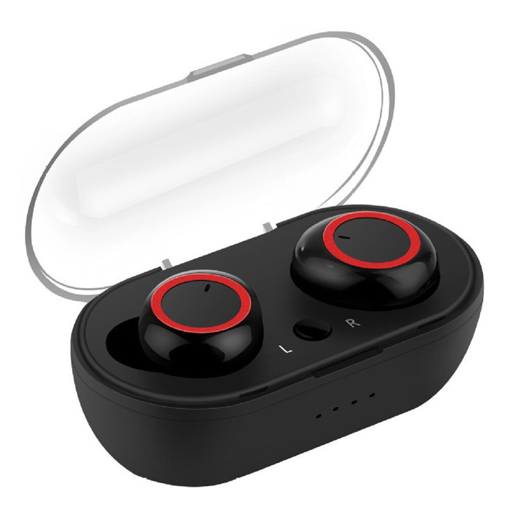 IPX6 Waterproof Wireless Earphones 5.0 Touch Control  Bluetooth Earphone Earbuds with Mic Charging Box Automatic Pair наушники: Black Red