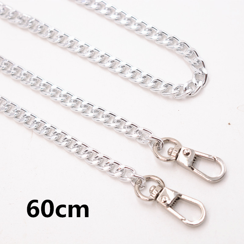 Correa de cadena de Metal para bolso de 40-160cm, accesorios de cadena de alunimium para bolso, piezas para mochilas, accesorios de repuesto DIY: 60cm silver