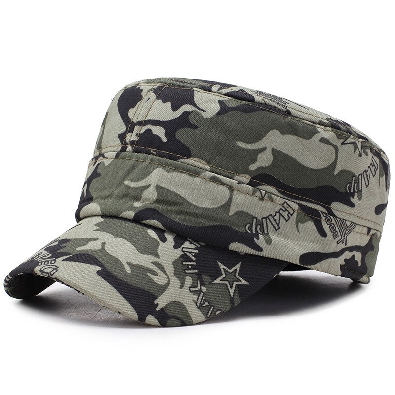 Gorra de camuflaje Digital, gorros de camuflaje tácticos para hombres, gorra plana con orejeras, gorra de béisbol para el ejército al aire libre, gorras de Hip Hop para hombres: Blanco