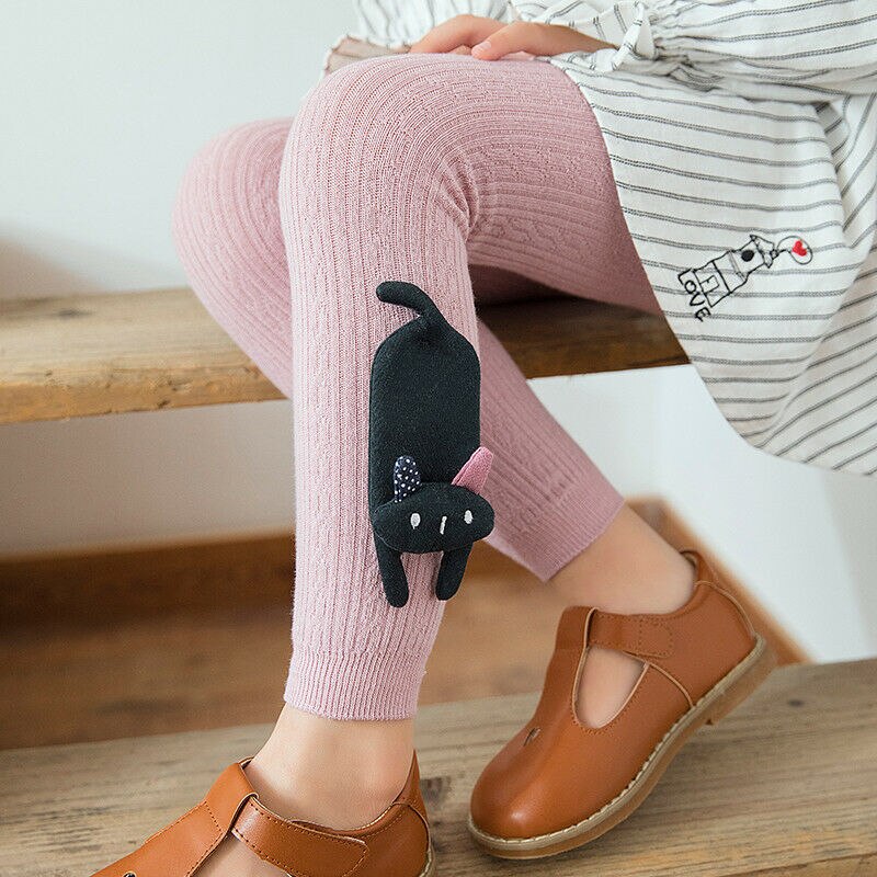 Søde tegneserie børn pige baby stramme bukser småbørn stretch varme leggings bukser 1-8y
