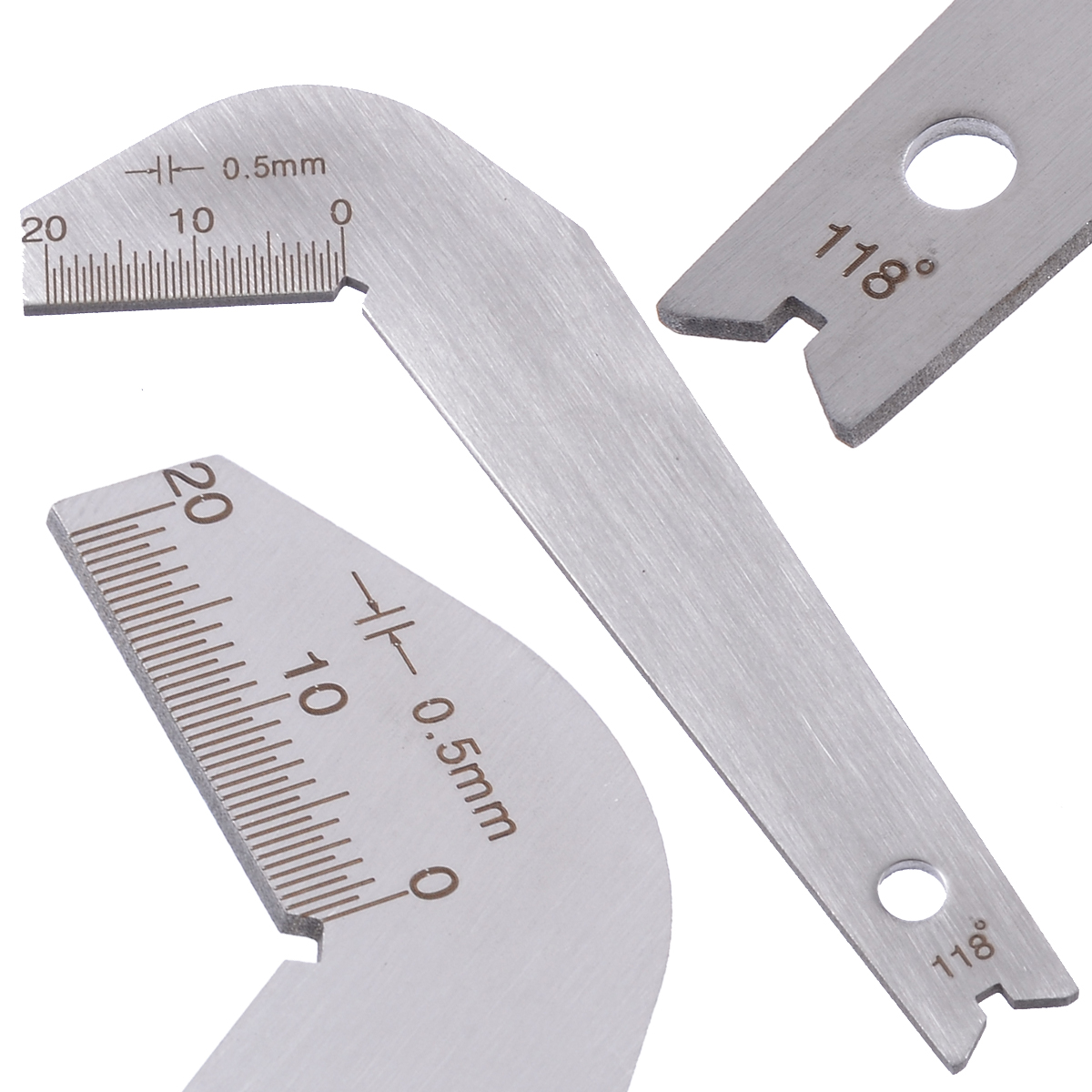 Neue Edelstahl Bohrer Winkel Messgerät 87,5X34,5X1,3mm Winkel Messgerät Rand Abmessungen messen Schärfen Werkzeug