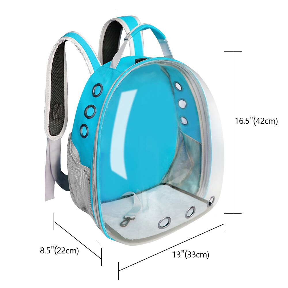 Portable Cat Carrier Bags Cat Backpack Breathable Pet Carriers Small Dog Outdoor Travel Space Capsule Cage Pet Transport Bag: 019 Blue