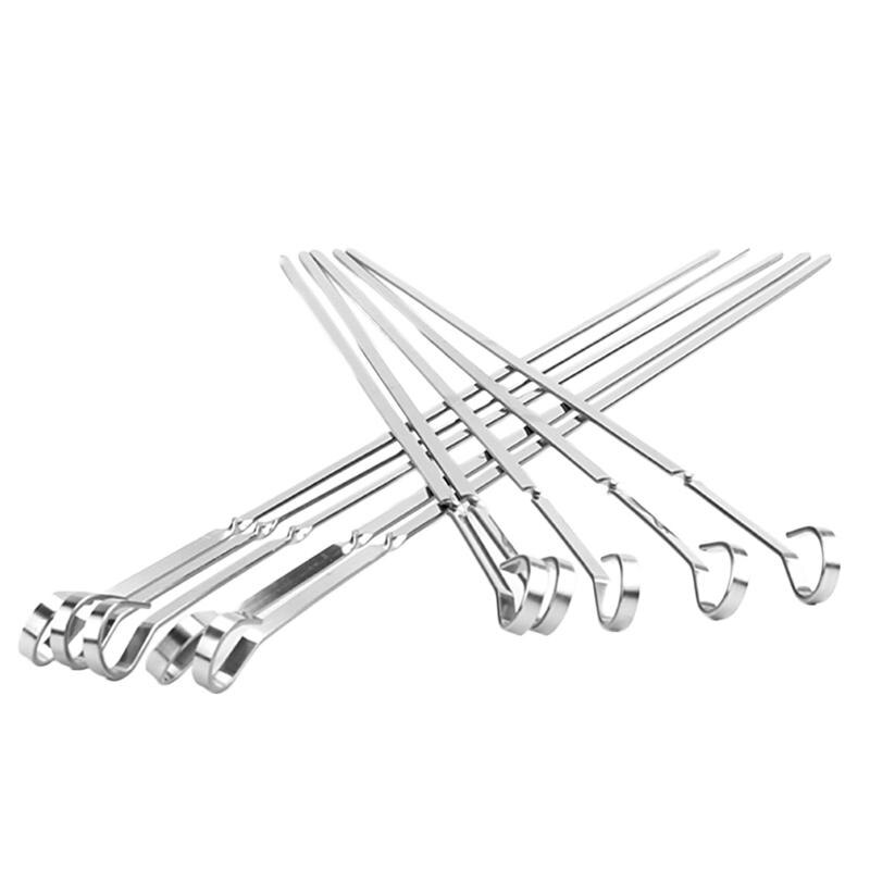20 stk 45cm rustfrie bbq-kjøttpinner lange kokk grillmatholdere spyd nålestikker til grillfestspyd