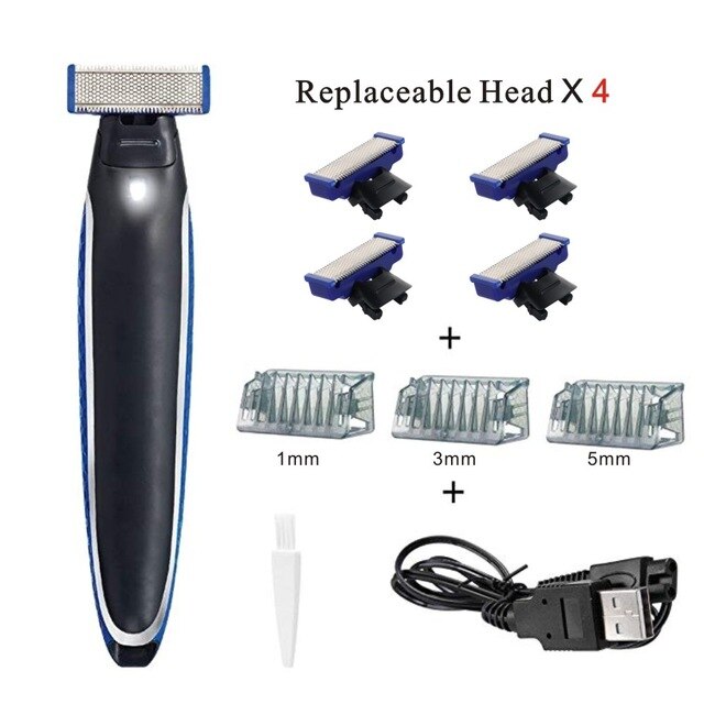 Solo Elektrische Rasierer Flex Rasiermesser Kopf 3 in 1 Rasieren Waschbar Trimmer Edage Comfy Sauber Für Männer: Shaver head X 4