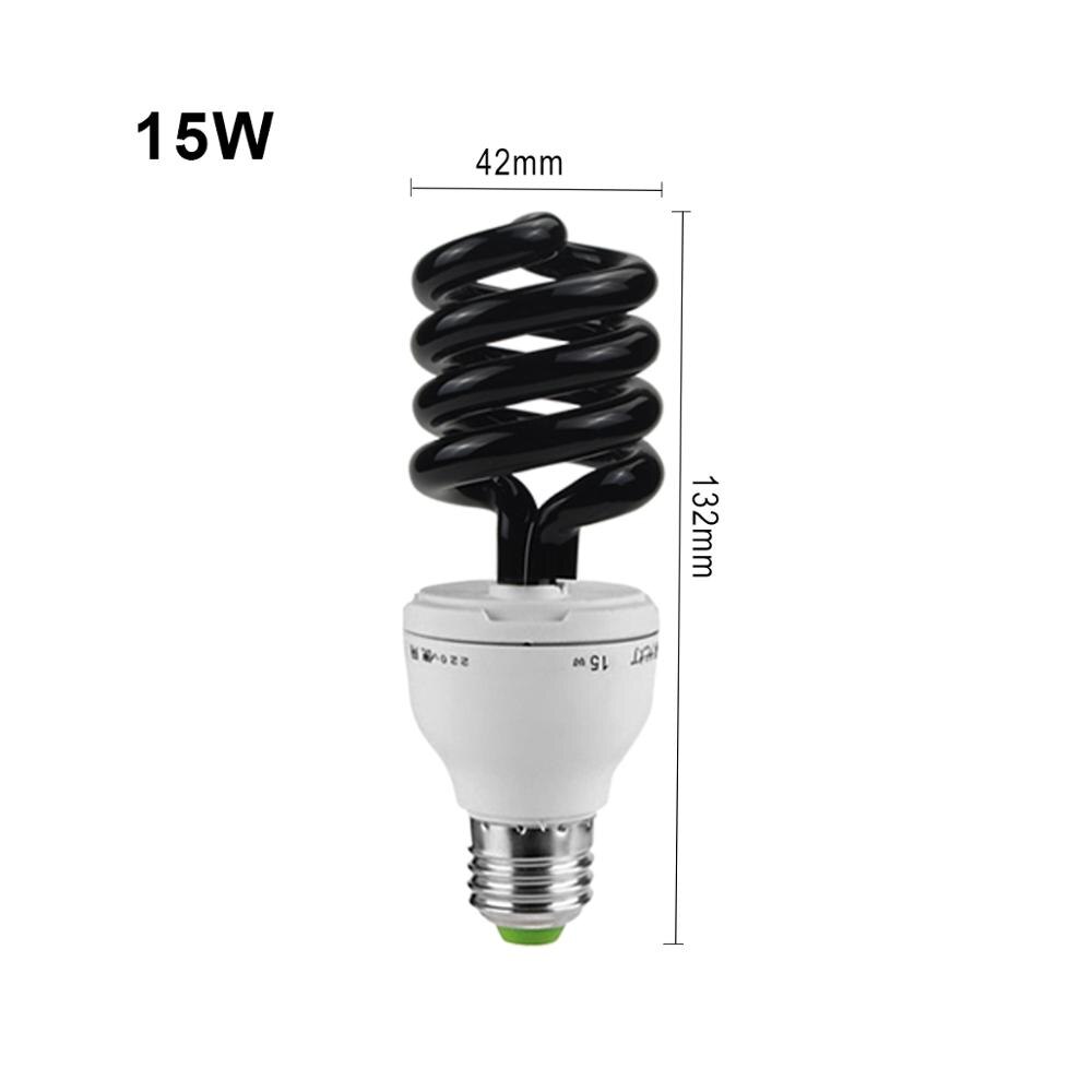15-40W UV Black Light Bulb E27 BlackLight BLB UV Violet Lamp Ultraviolet Fluorescent Detect Spiral Energy Saving Lights CFL Bulb: 15W