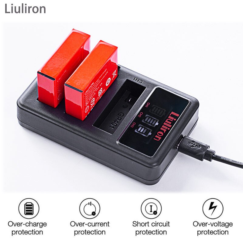Batería de AHDBT-401 de 1680mAh para Gopro Hero 4, cargador de 3 lotes para Go Pro Hero 4, batería AHDBT 401, accesorios de cámara, 4 Uds.