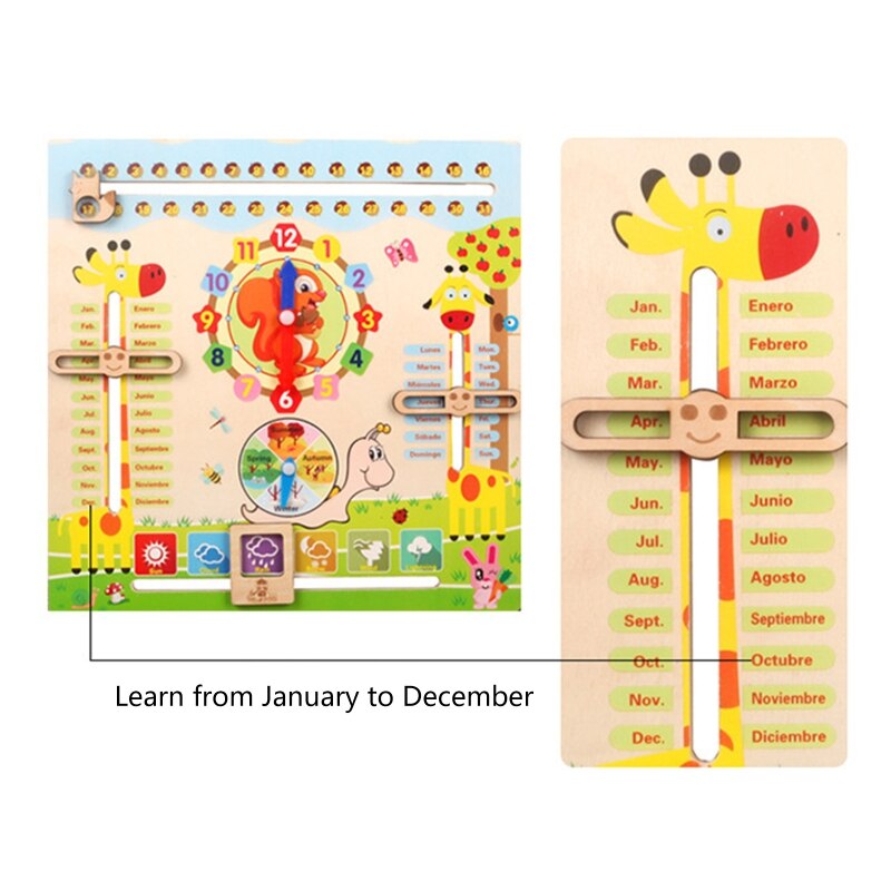 Educatief Speelgoed Voor 3 Jaar Oud, Leren Klok Voor Kinderen, Alle Ongeveer Vandaag Board 40JC
