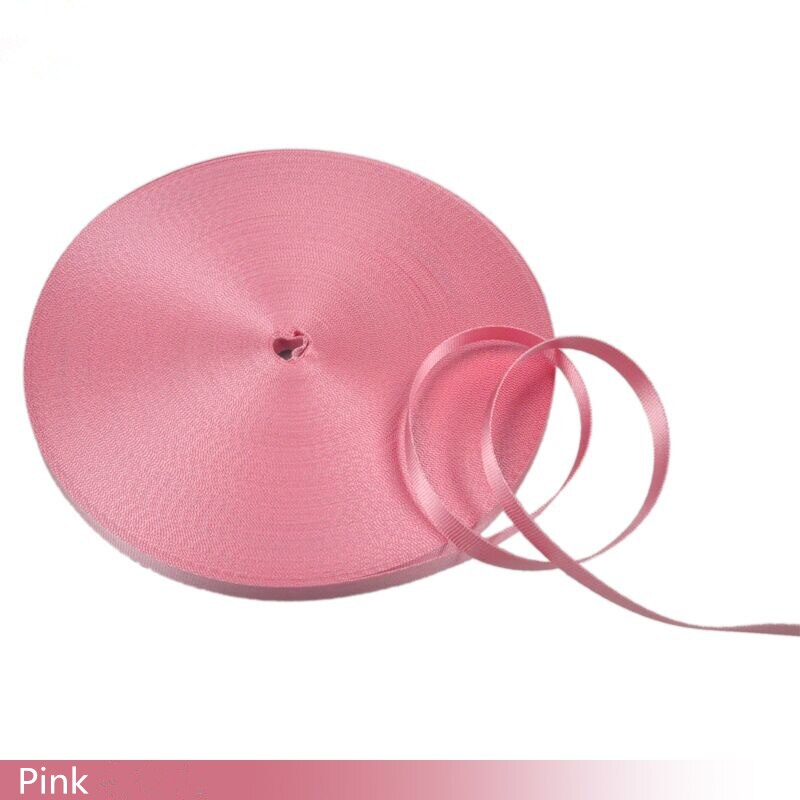 50Yards 3/8''(10mm) Colorful Strap Nylon Webbing plain weave Knapsack Strapping Sewing Bag Belt Accessories: Pink