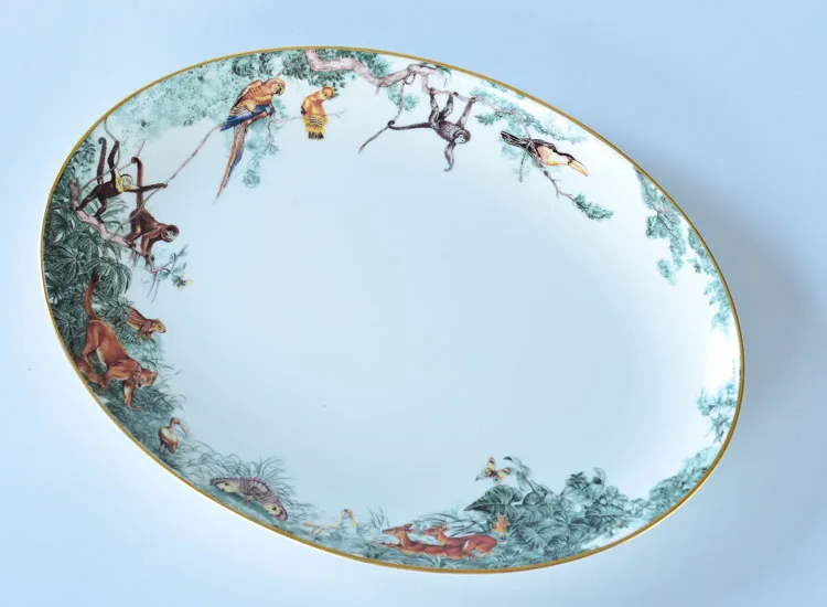 Juegos de platos de cocina, juego de tazas, cuenco, cuchara, platos de cena, taza, plato de postre, juegos de platos y platos de animales del bosque lluvioso