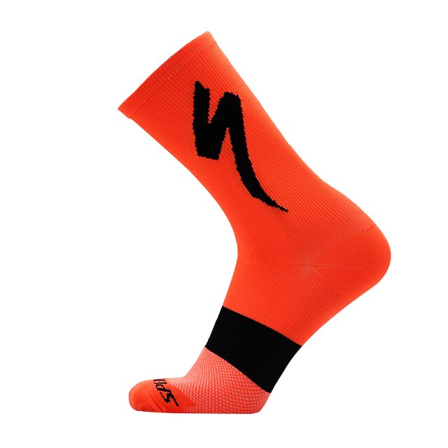 Brand Sport Cycling Socks Outdoor Men Women Running Basketball Climbing Socks: S- orange