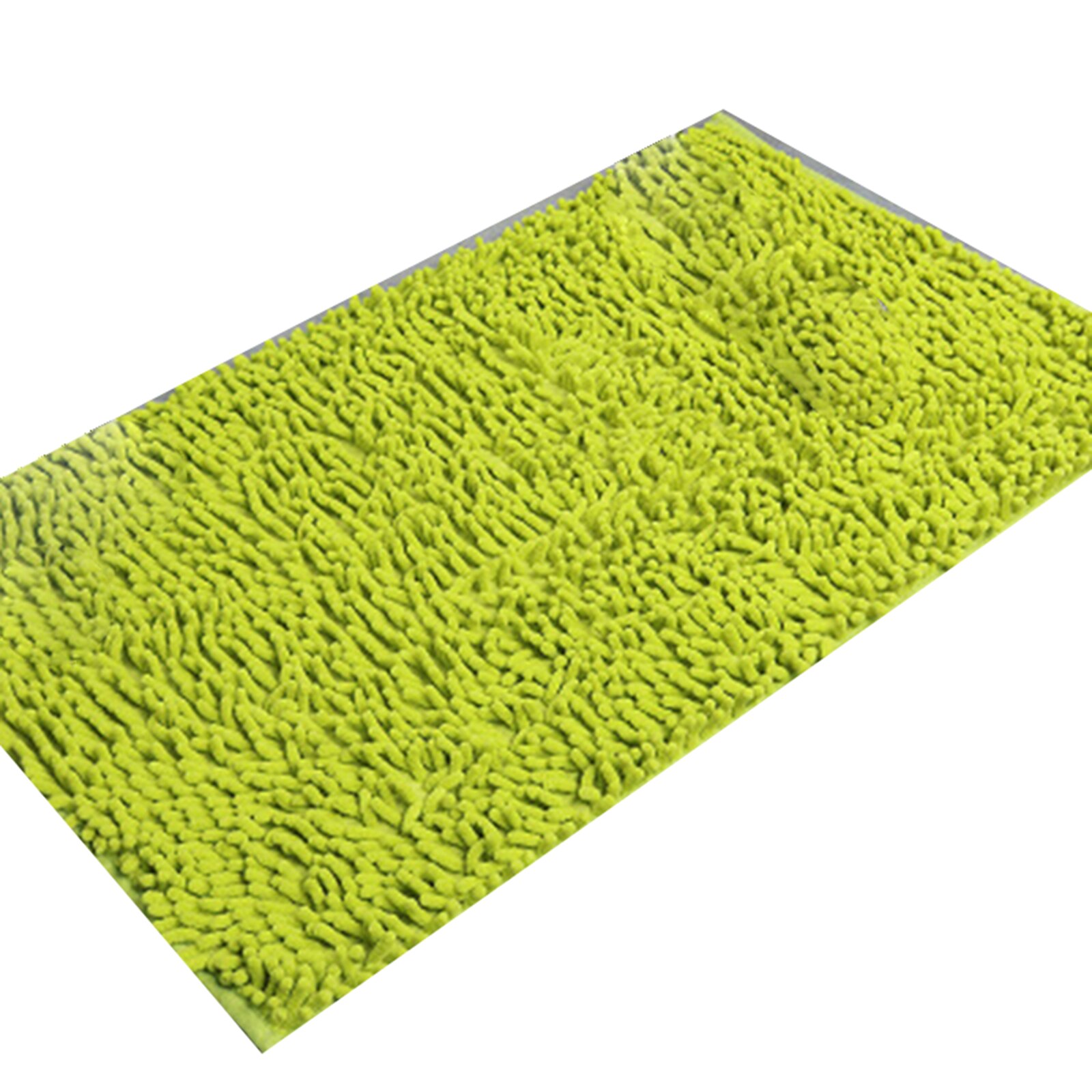 Chenille Bath Mat Soft Shaggy and Comfortable Super Absorbent and Thick Non-Slip Machine Washable for Bathroom TP: Green
