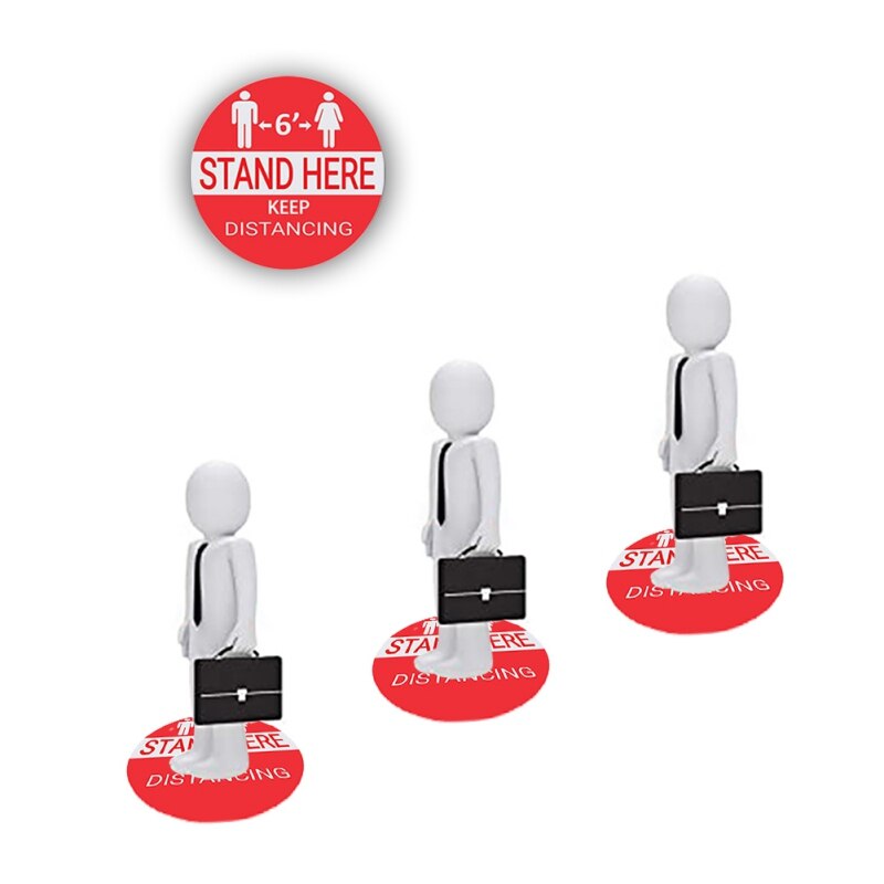 1/5/10 stuks stickers voor de vloer in de openbare ruimte voor social distancing, stickers voor binnenvloeren, stickers voor het veilig afschermen van menigten.
