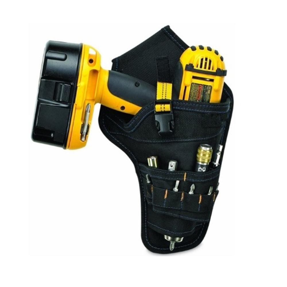 Portable Heavy Duty Drill Driver Holster Cordless Electrician Tool Bag Bit Holder Belt Pouch Waist Cordless Drill Storage Pocket