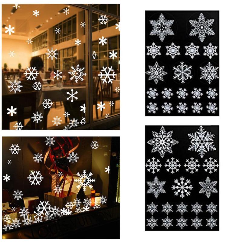 57pcs Sneeuwvlok Raamsticker Winter Muurstickers Kinderkamer Kerst Decoraties voor Huis Jaar Levert