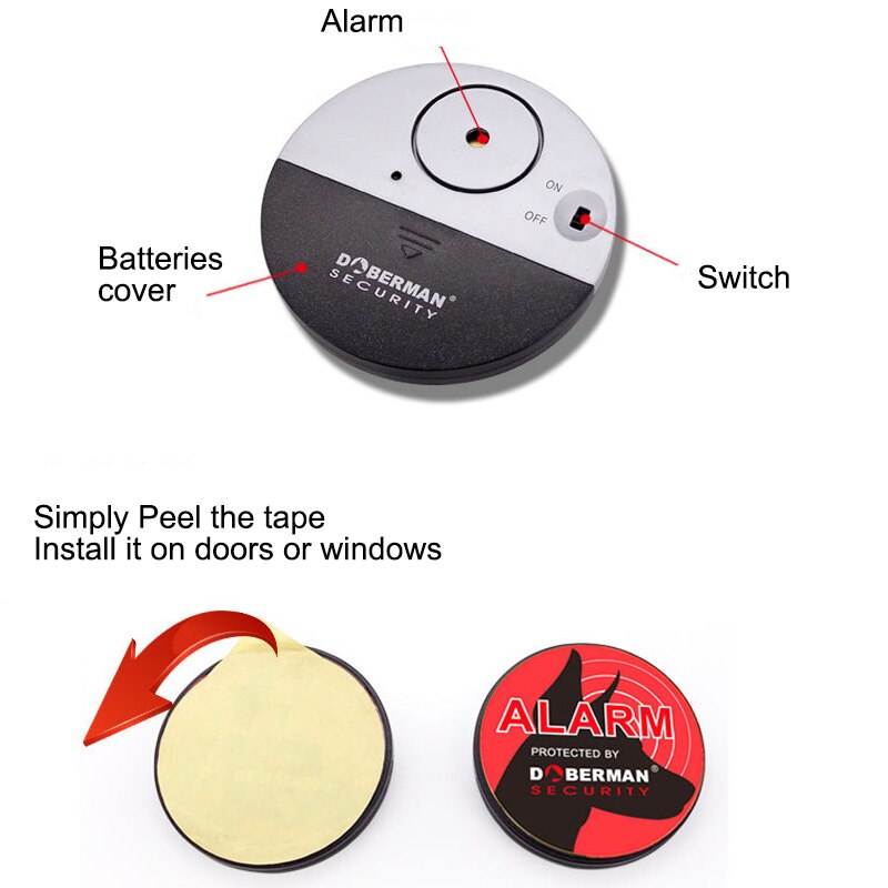 1-5pcs Door Window Security Alarm Ulrta-Slim Warning Wireless Alarm Vibration Sensor for Home Security Protection Alarms System