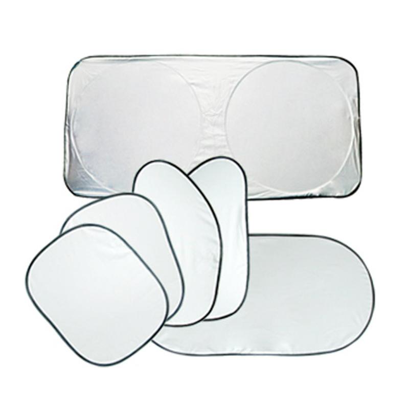 Folding Silvering Reflective Car Windshield Window Sun Shade Visor Shield Cover Suction Cup Car Sunshield Sunscreen Curtain 6Pcs