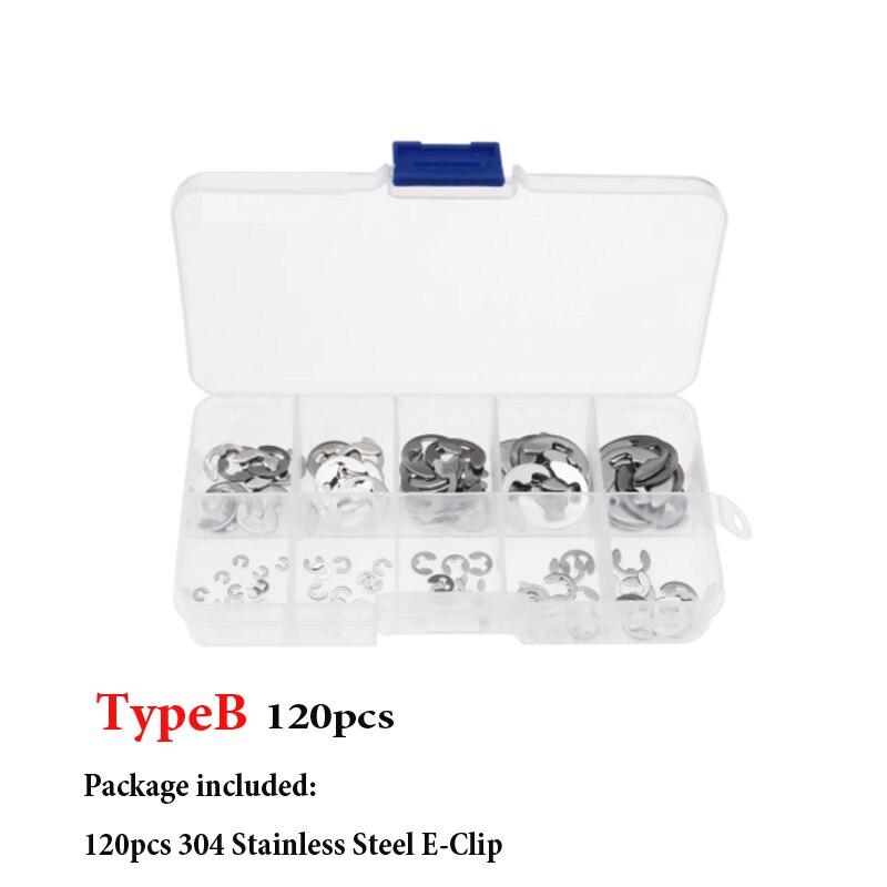 70-600Pcs 3mm -19mm Retaining Ring Assortment Kit black circlip snap retaining rings set and 304 stainless steel carbon steel: WHITE