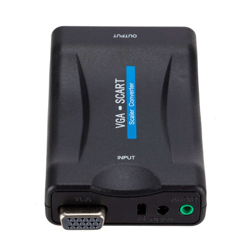 Vga Naar Scart Video O Converter Adapter Met Afstandsbediening Usb Dc Power Kabel En Vga Kabels