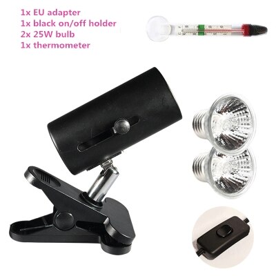 25w uva&uvb lampe uv-lampe til skildpadder fylde lys calciumforsyning uvb-lampe uvb 3.0 lamper til krybdyr et sæt: 25w 2 lamper sorte