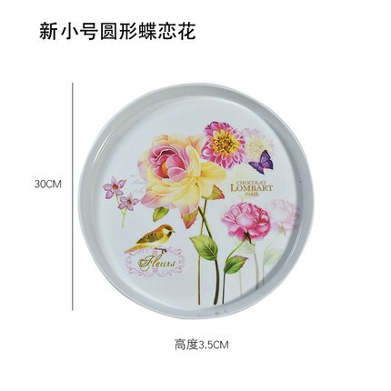 34cm,30cm rund tallerken tebakker til kage snacks/fest/hotel/hjem middag rose blomster fad til dumplings organisation mælk tallerken: 5