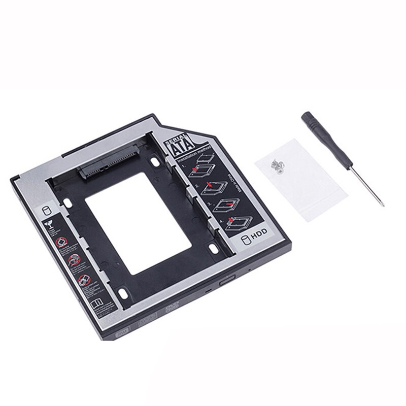 Bahía de unidad de disco duro Universal 2,5 2ª unidad de disco duro SSD HD SATA de 9,5mm, Bahía de Caddy para disco duro para CD DVD Rom, Bahía óptica,