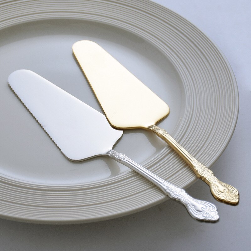 304 Rvs Reliëf Handvat Cake Spatel Paleis Retro Brood Mes Pizza Mes Spatel Bakken Huishoudelijke