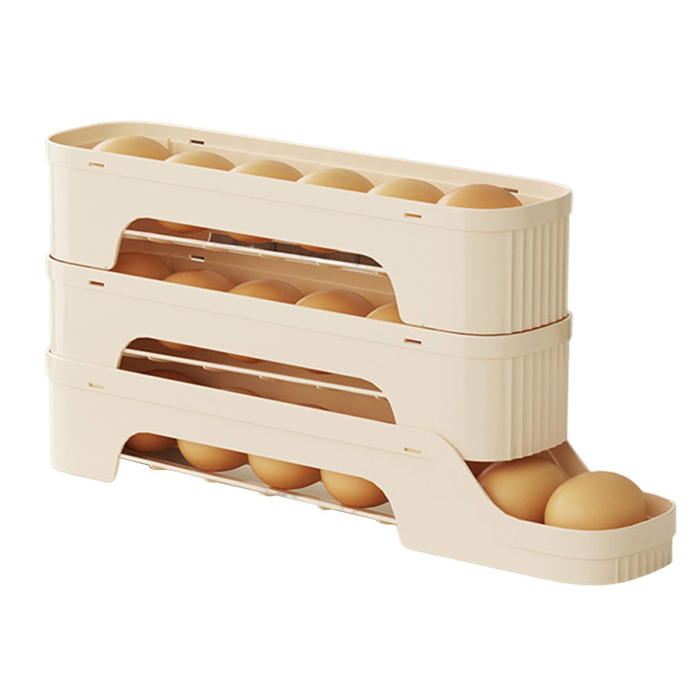Durable Slide Organizer Automatic Egg Roller Large Capacity Space Saving Egg Roller Rack Egg Dispenser Kitchen: DEEP BLUE